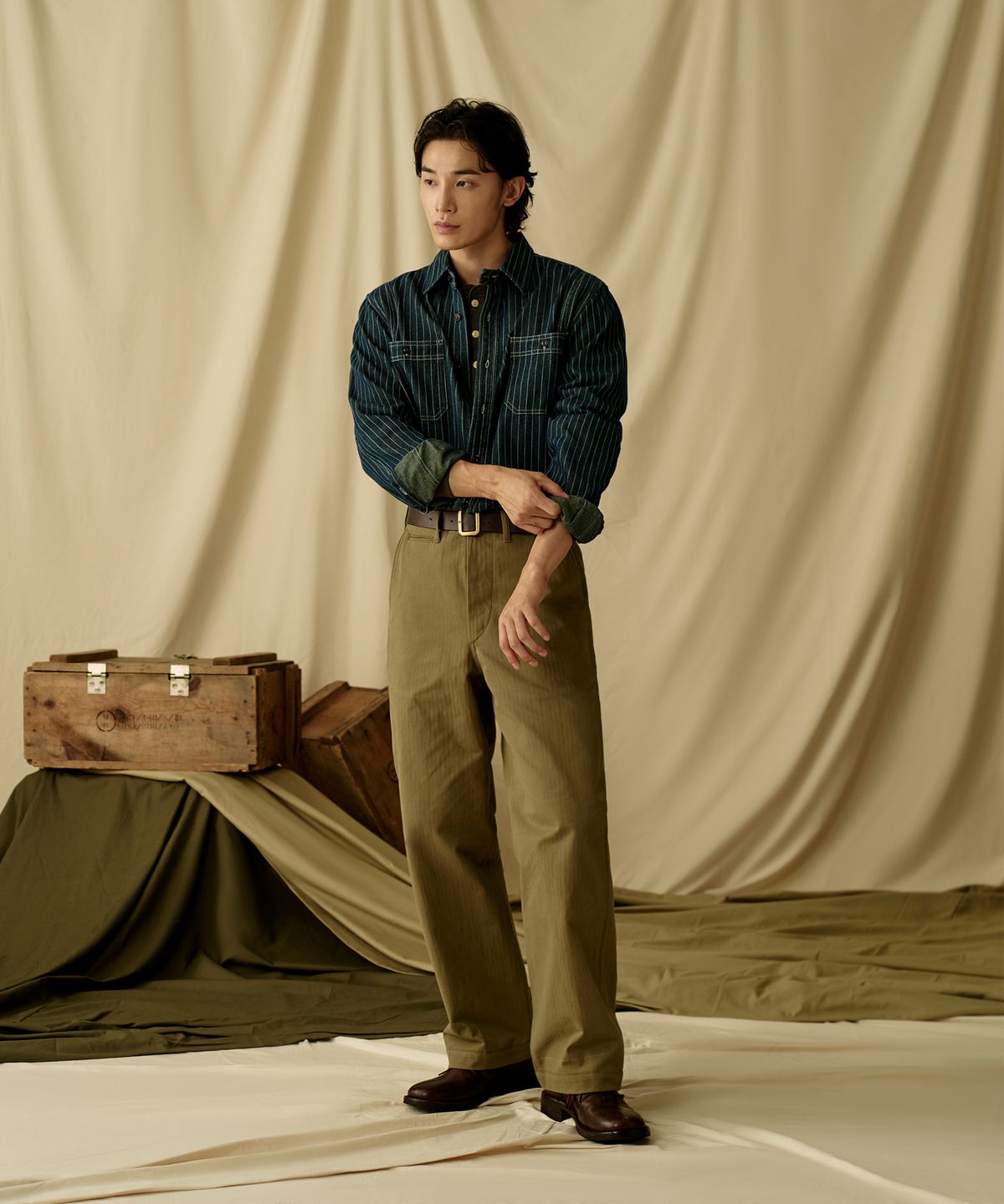 브론슨(BRONSON) US Army M-41 HBT Fatigue Trousers Olive