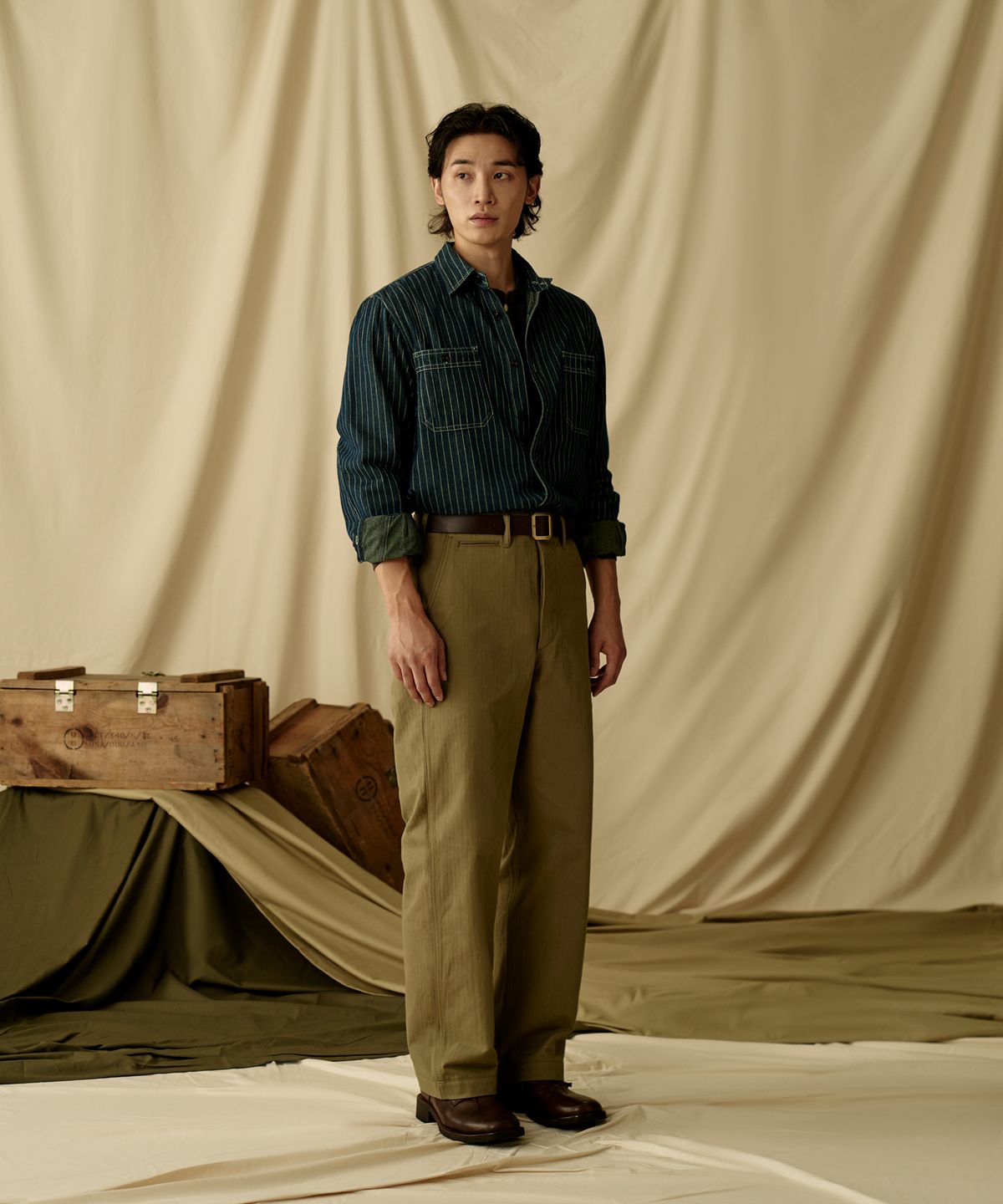 브론슨(BRONSON) US Army M-41 HBT Fatigue Trousers Olive