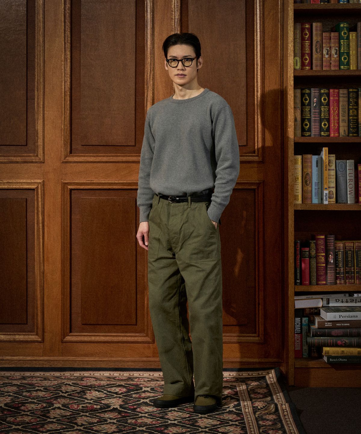 브론슨(BRONSON) Heavyweight Waffle Cotton Underwear White