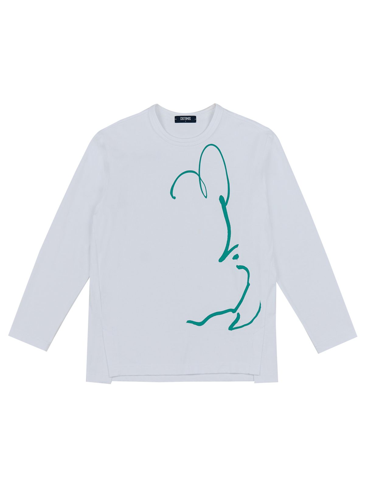 커스텀어스(CUSTOMUS) 꽃 프린트 긴팔 티셔츠 CCUCOFKRTA60 WHI
