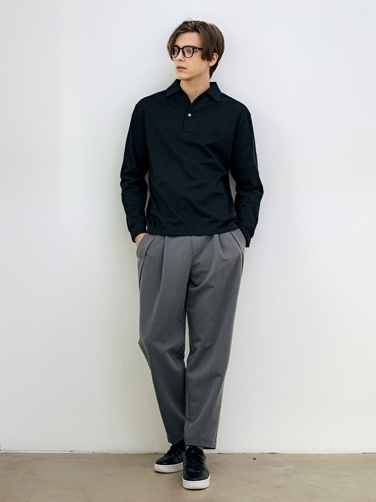 커스텀어스(CUSTOMUS) 하이넥 럭셔리 스텐카라 져지 티셔츠 CXS24SKKT213 BLA
