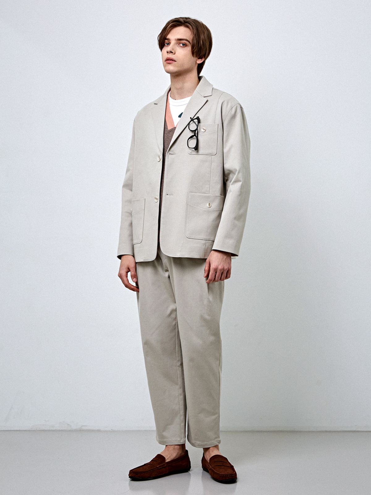 커스텀어스(CUSTOMUS) 원턱 스트레이트 E-밴딩 팬츠 CXS24SWPT209 BEI