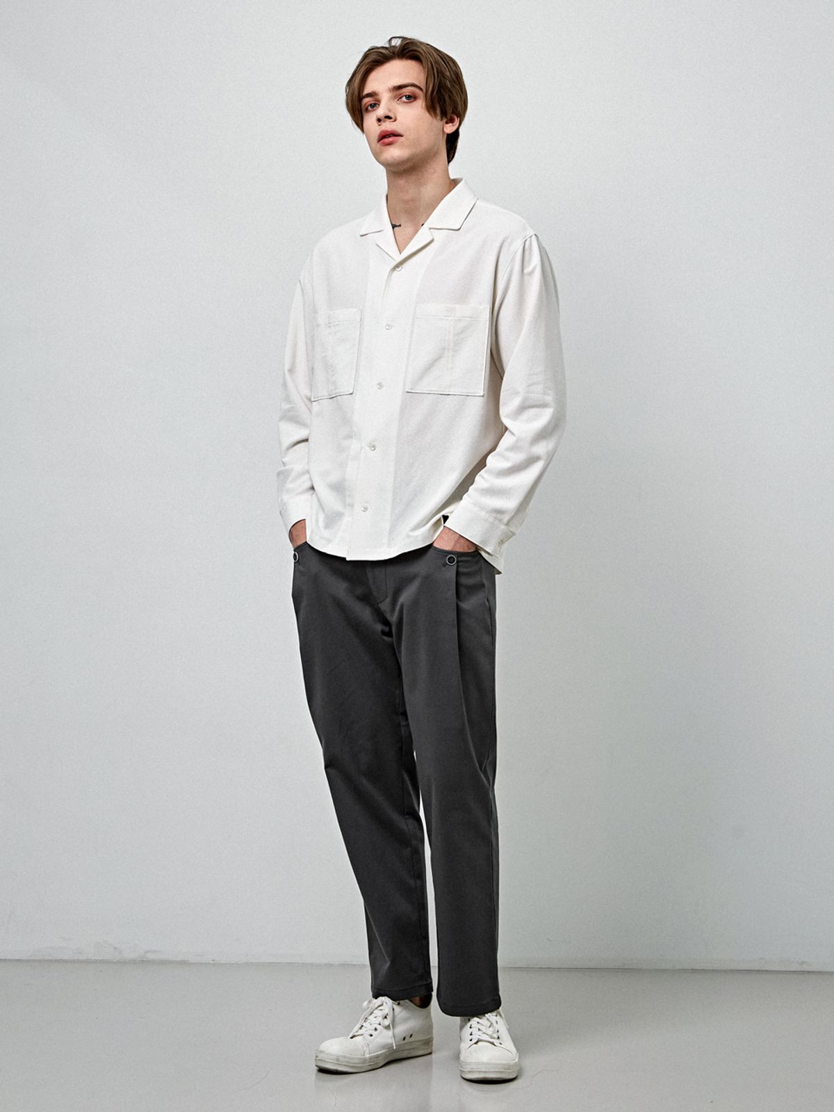 커스텀어스(CUSTOMUS) 바이오 리사이클 평직 유니크 셔츠 CXS24SWSH210 IVY
