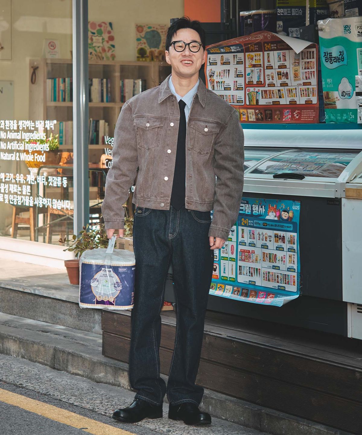 플랙(PLAC) 레트로 블루 테이퍼드 데님팬츠 051T 린스드