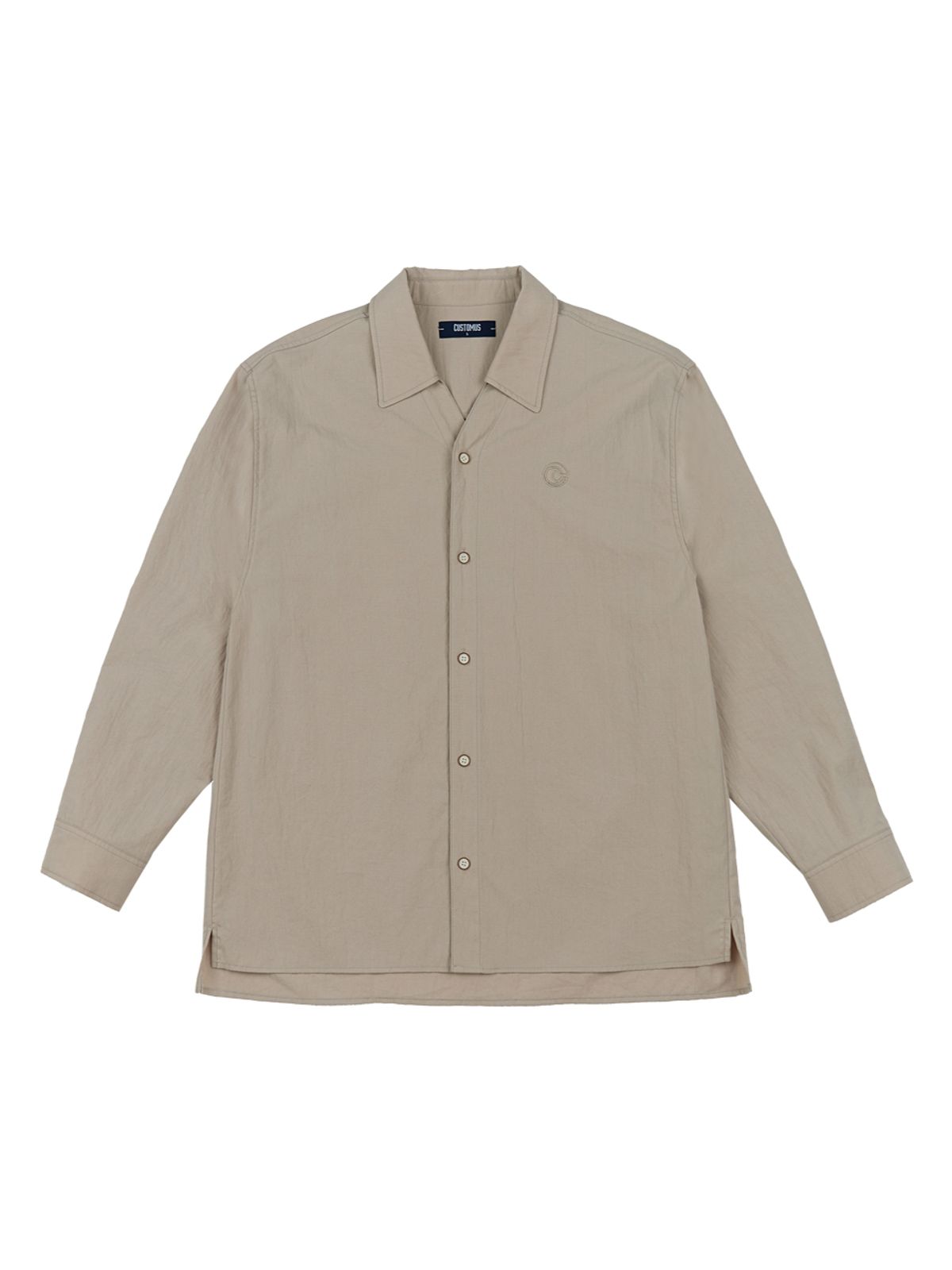 커스텀어스(CUSTOMUS) 브이넥 카라 바이오워싱 셔츠 CXS24SWSH271 BEI