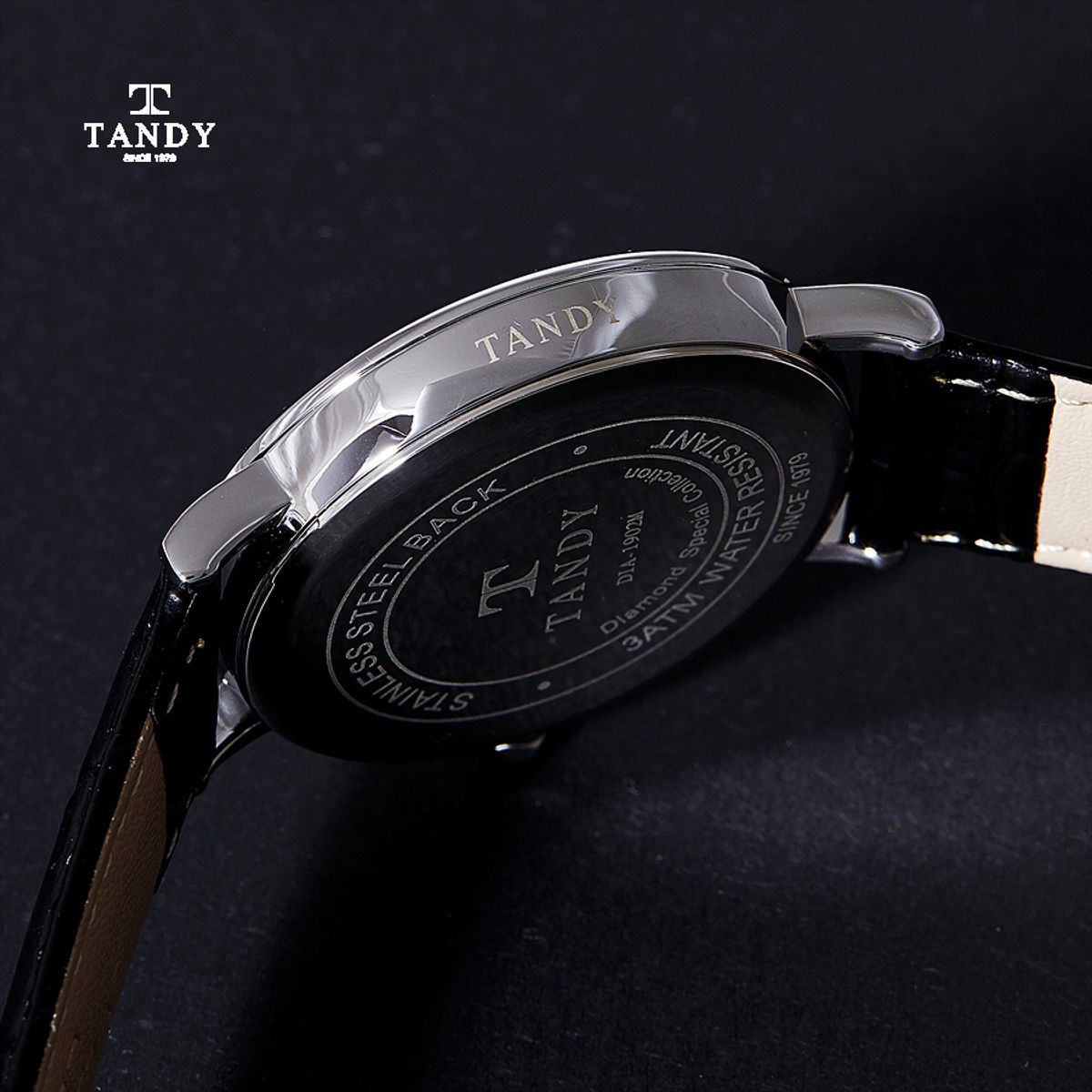 탠디(TANDY) 다이아몬드 남성가죽시계  DIA-1902M WH
