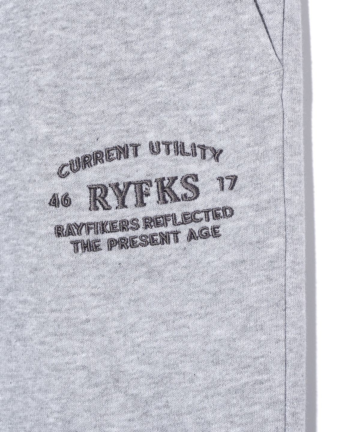 레이피커스(RAYFIKERS) 로고 원턱 와이드 스웨트 팬츠 MELANGE GREY (MO6PU187-097)