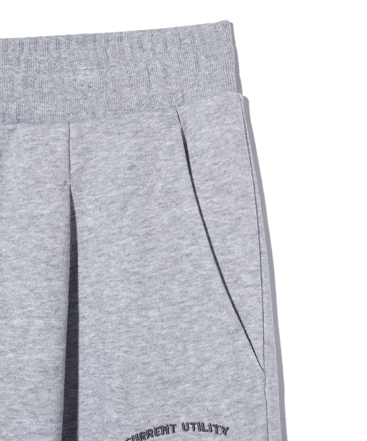 레이피커스(RAYFIKERS) 로고 원턱 와이드 스웨트 팬츠 MELANGE GREY (MO6PU187-097)