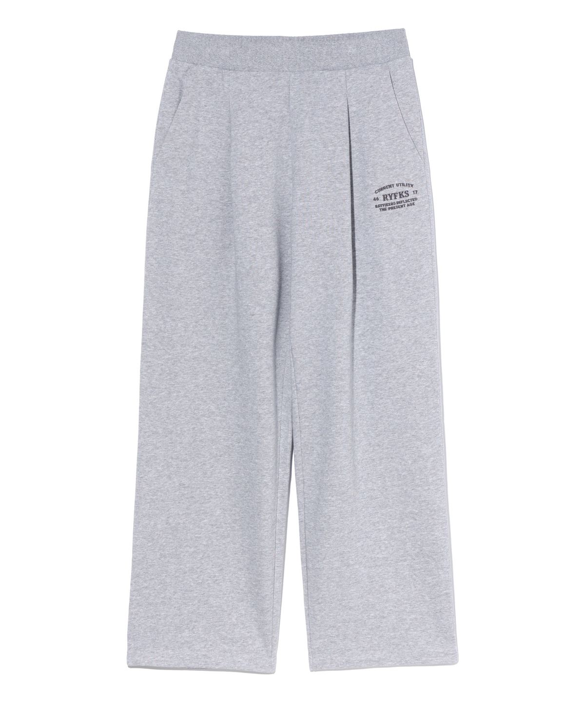 레이피커스(RAYFIKERS) 로고 원턱 와이드 스웨트 팬츠 MELANGE GREY (MO6PU187-097)