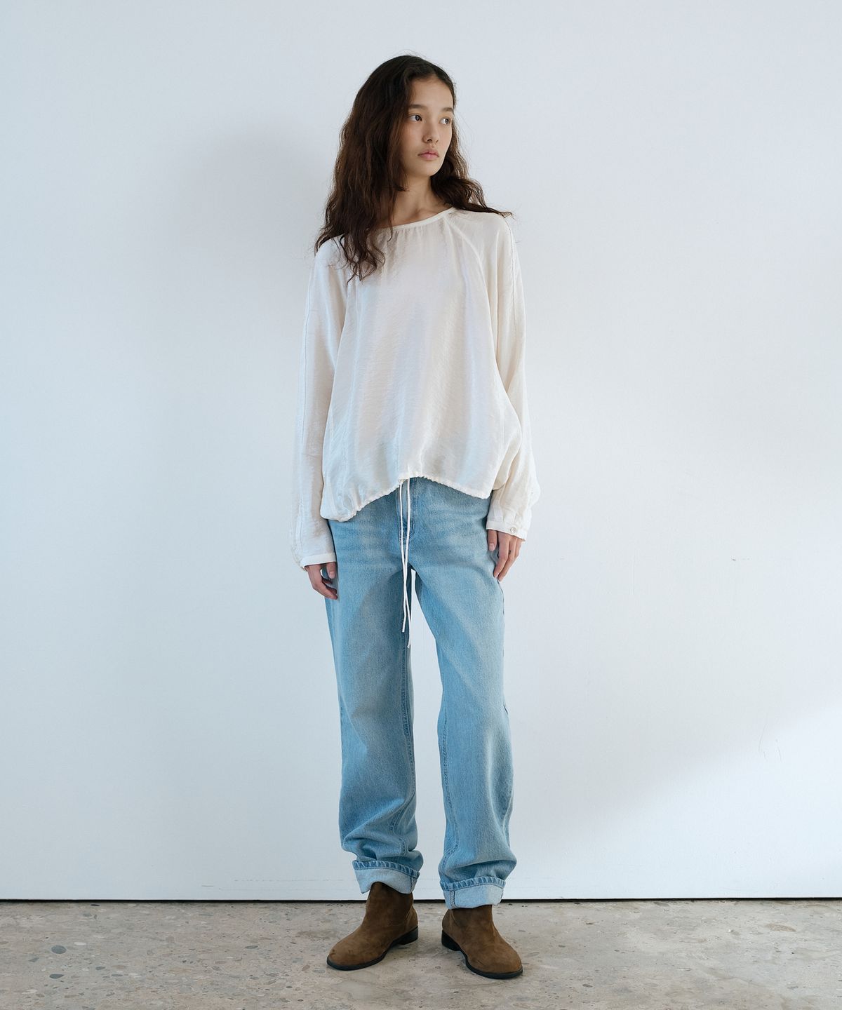 유라고(URAGO) Satin string blouse