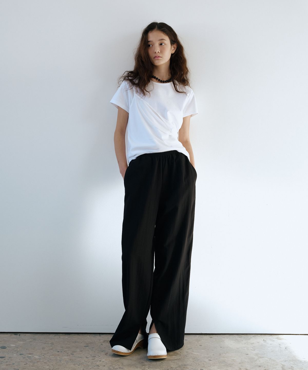 유라고(URAGO) Slit banding wide pants