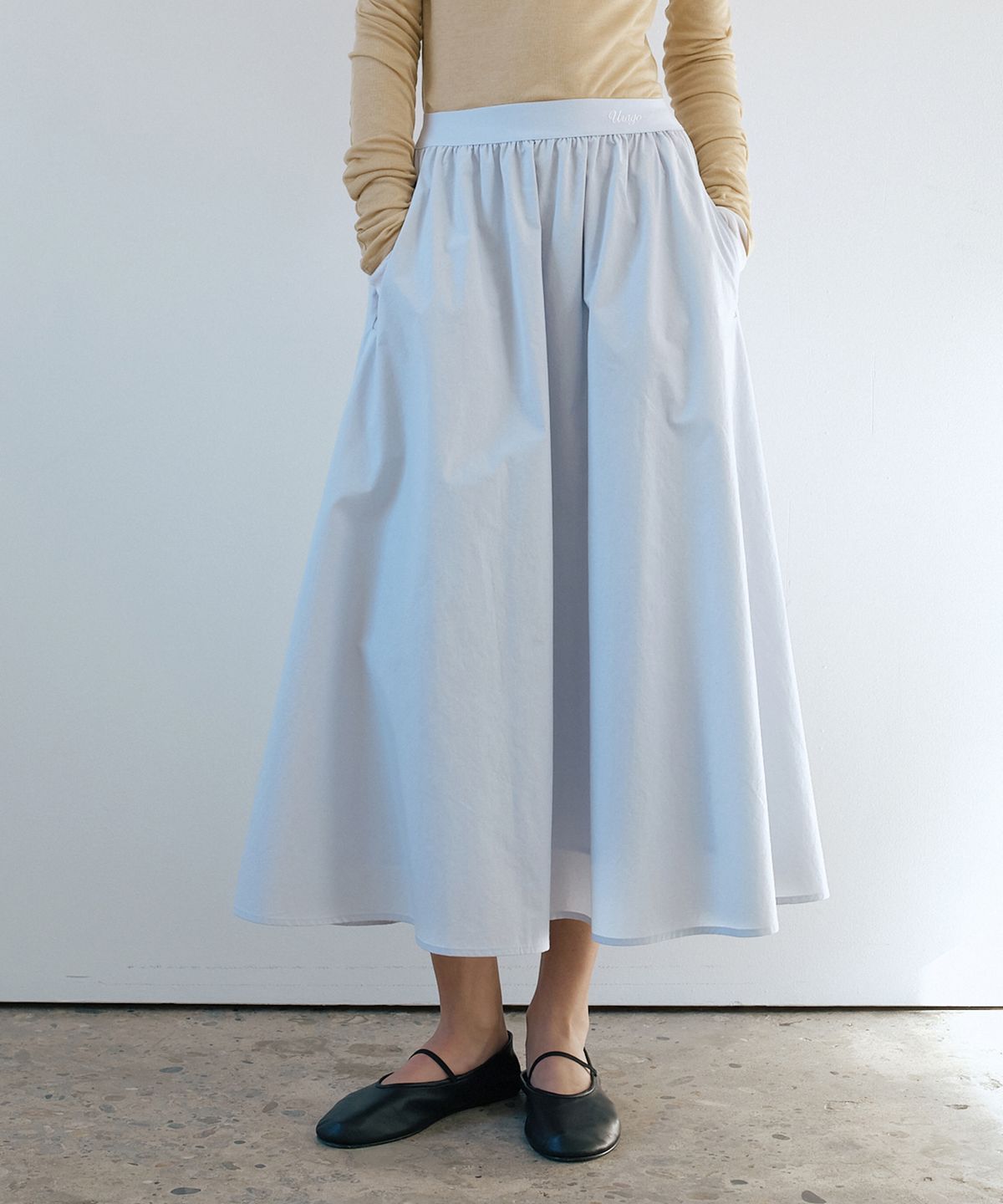 유라고(URAGO) Shirring flare band skirt