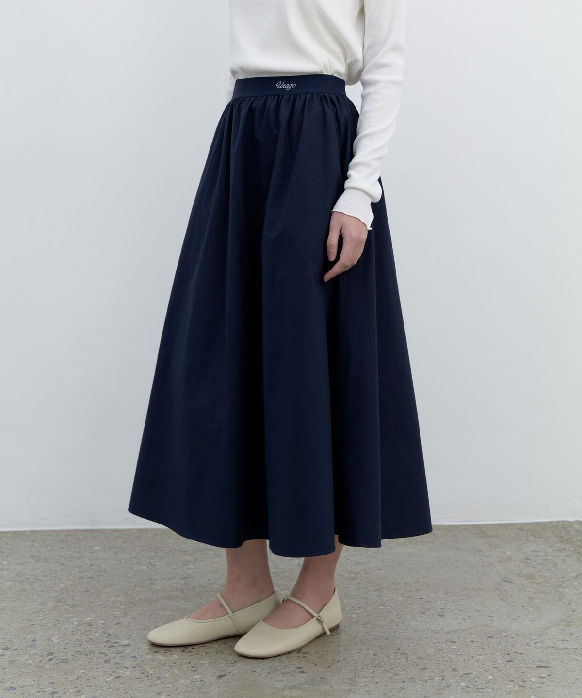 유라고(URAGO) Shirring flare band skirt