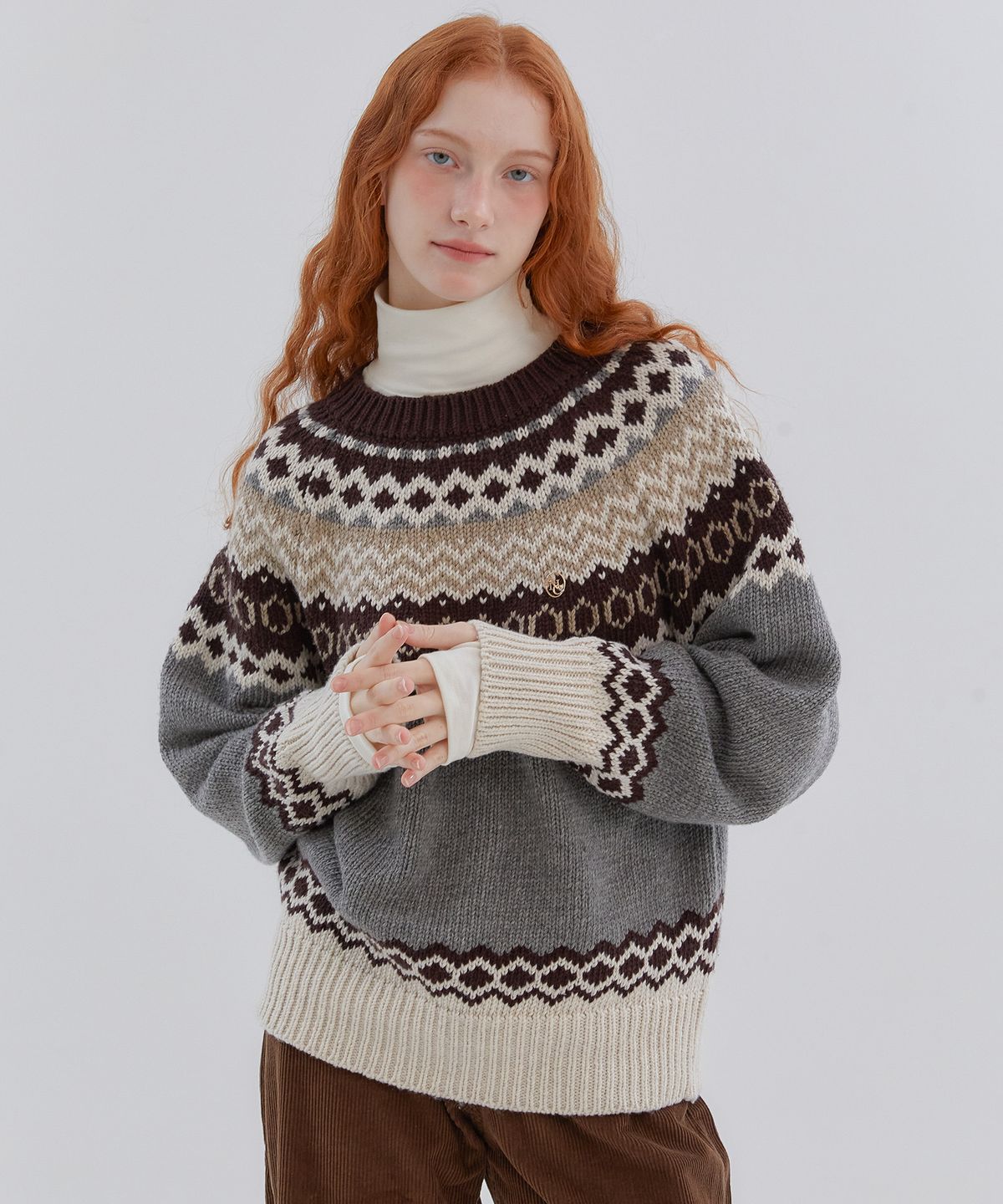 아노에틱(ANOETIC) ANC NORDIC PULLOVER KNIT_GREY