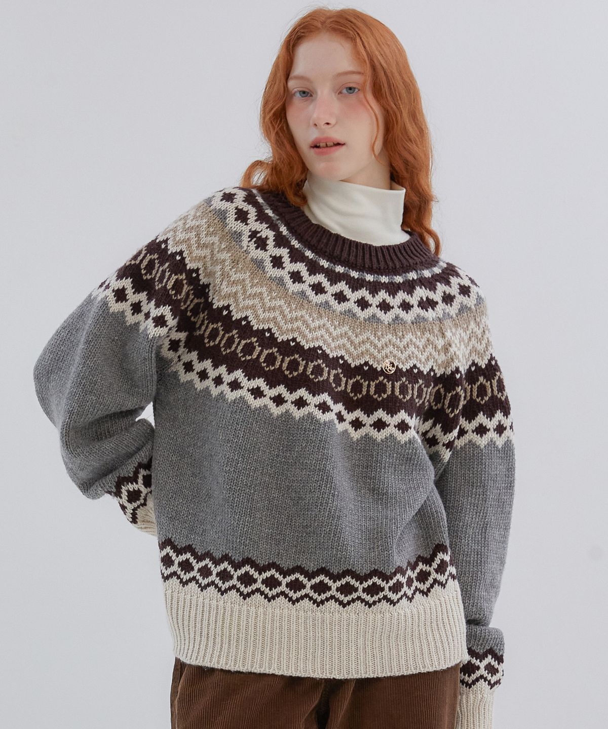 아노에틱(ANOETIC) ANC NORDIC PULLOVER KNIT_GREY