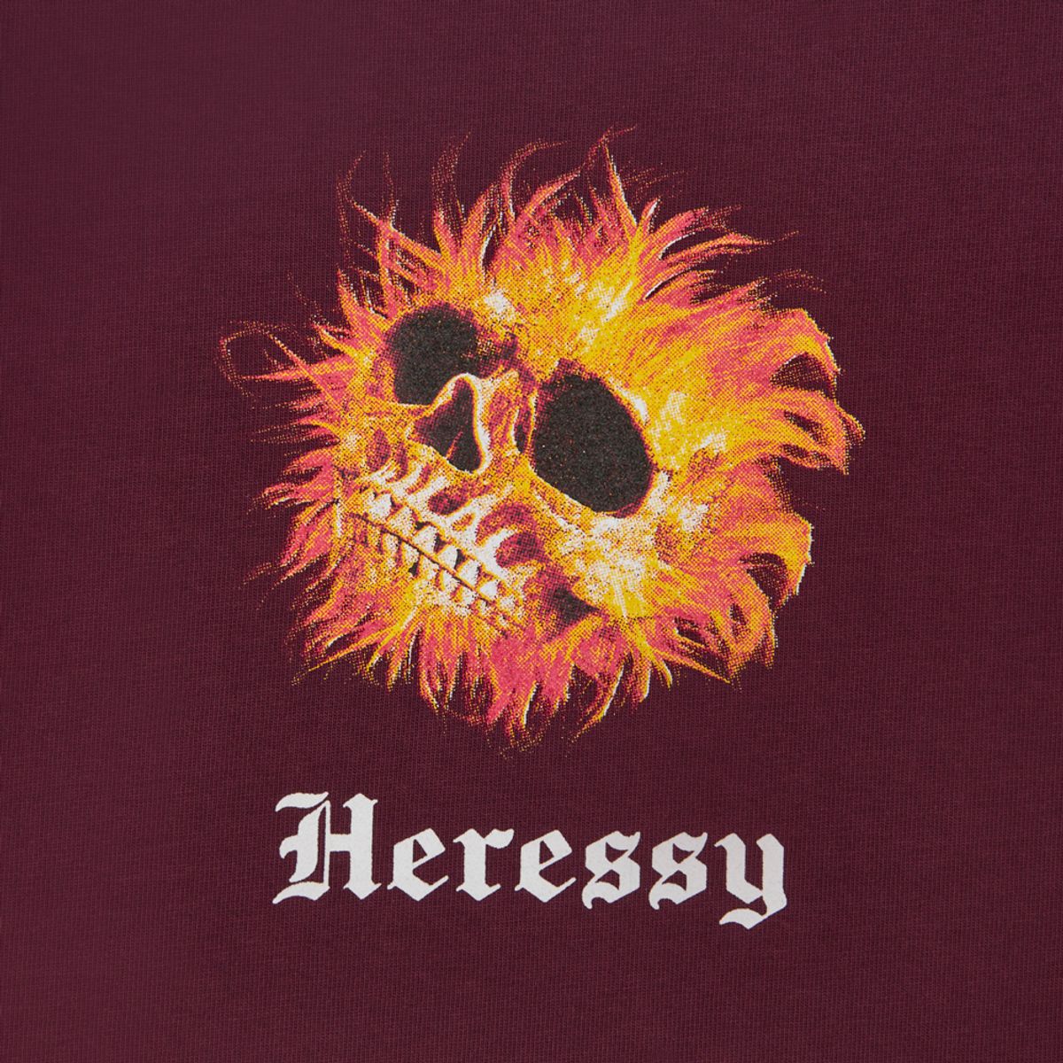 헤레시(HERESSY) FLAME SKULL TEE BURGUNDY