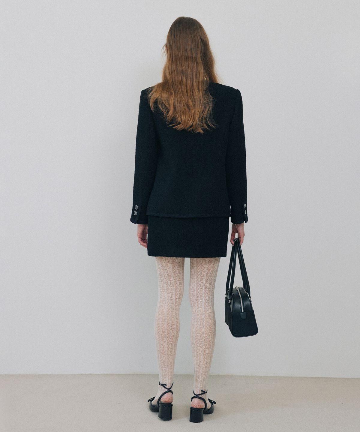 튜드먼트(TTUDEMENT) BOUCLE TWEED MINI SKIRT BLACK