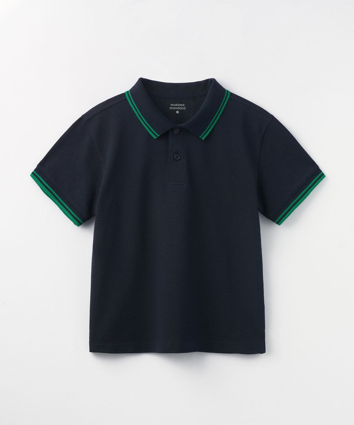 무신사 스탠다드 키즈(MUSINSA STANDARD KIDS) [쿨탠다드] 프레피 피케 폴로 셔츠 [네이비]