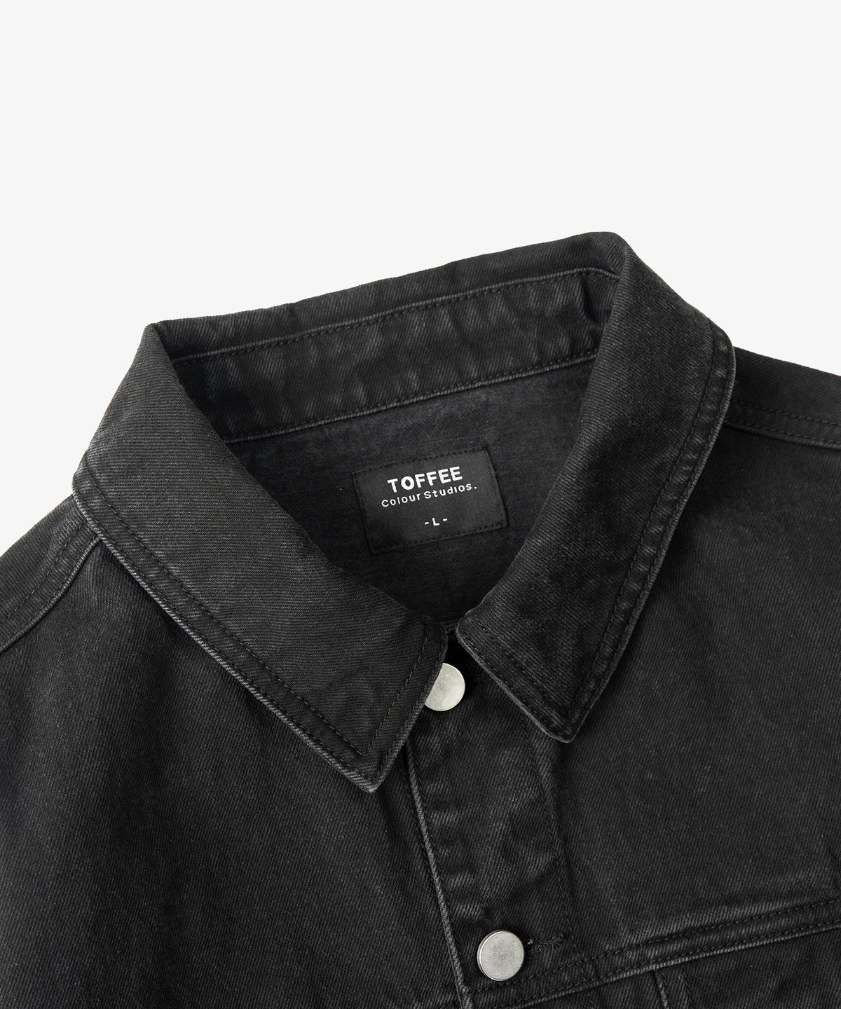 토피(TOFFEE) 워시드 데님 트러커 자켓 (WASHED BLACK)