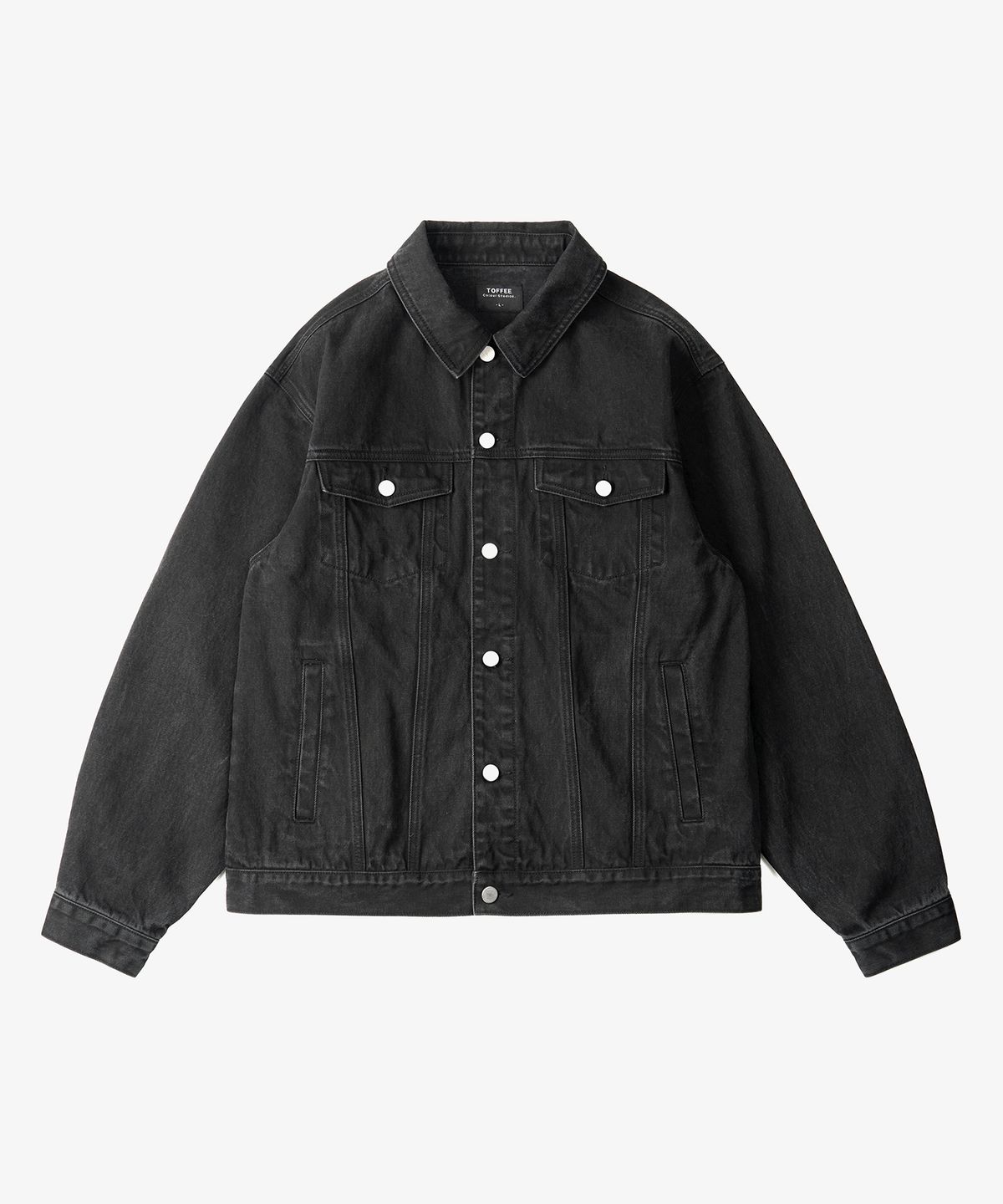 토피(TOFFEE) 워시드 데님 트러커 자켓 (WASHED BLACK)