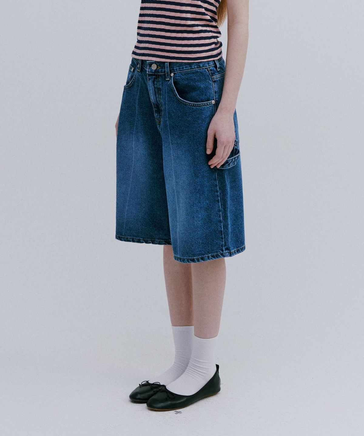 마이스(MAIS) BERMUDA DENIM CARPENTER PANTS / BLUE