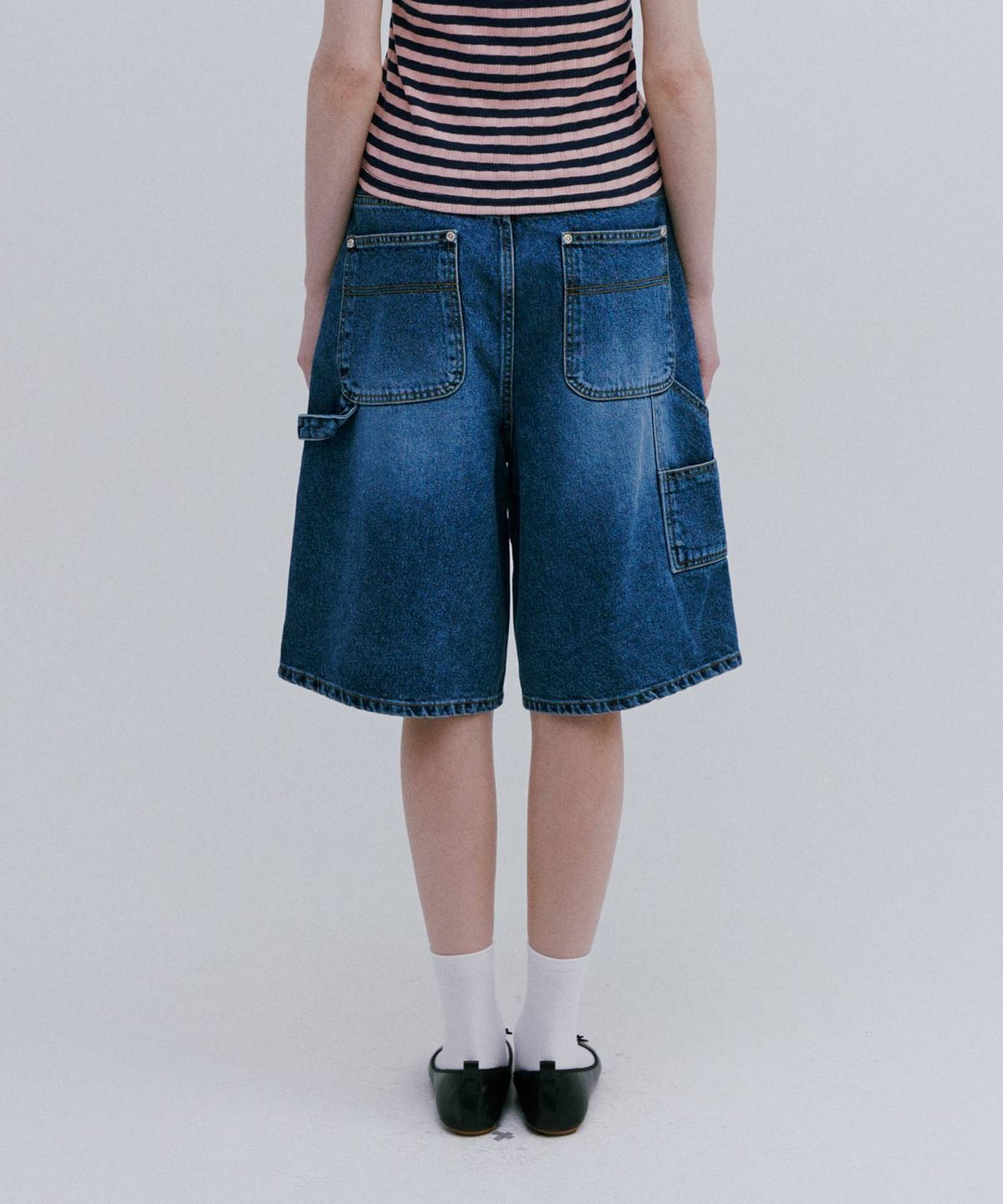 마이스(MAIS) BERMUDA DENIM CARPENTER PANTS / BLUE