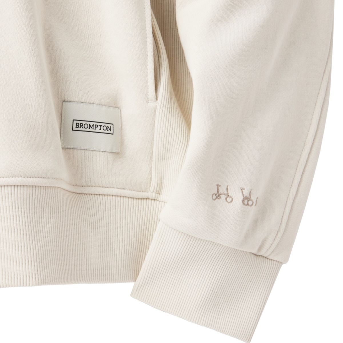 브롬톤 런던(BROMPTON LONDON) ORGANIC COTTON HALF ZIP SWEATSHIRT - IVORY (P241MSW536)