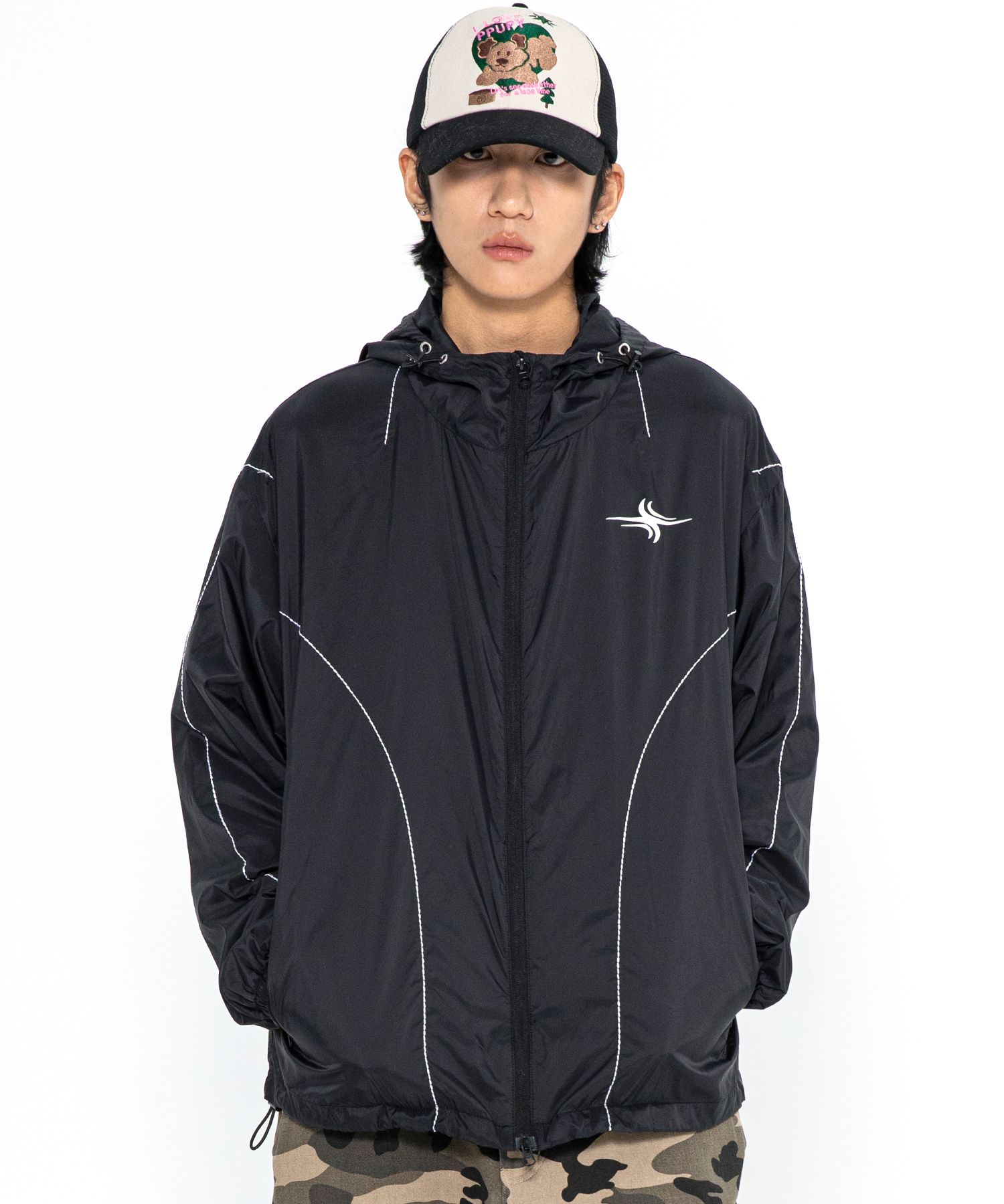 アウターその他 XTONZ XJ113 color combination stitch light windbreaker GRAY MUSINSA | XTONZ XJ113 Color Stitch Light Windbreaker (BLACK)