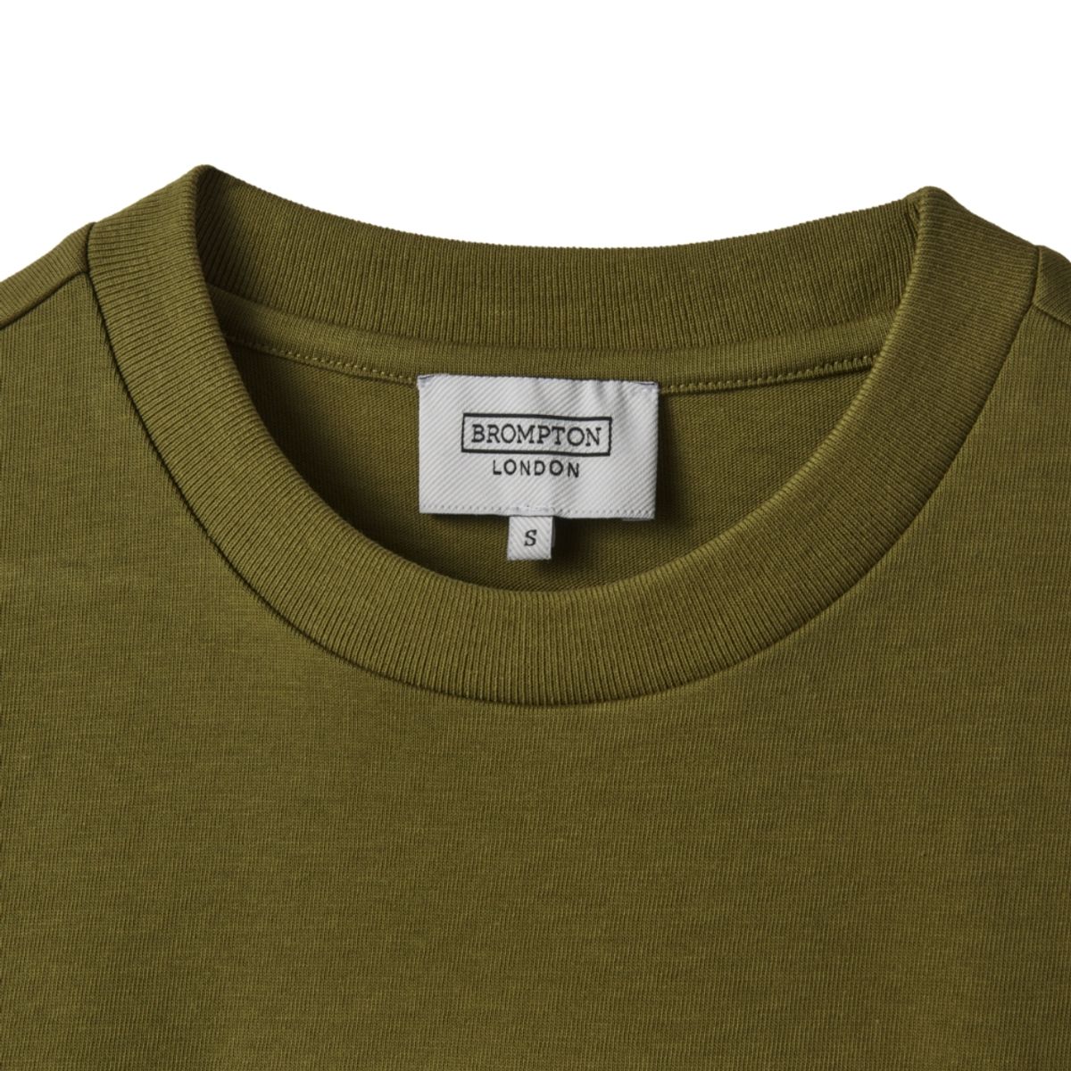브롬톤 런던(BROMPTON LONDON) CHEST LOGO FLOCK T-SHIRT - OLIVE (P242UTS412)