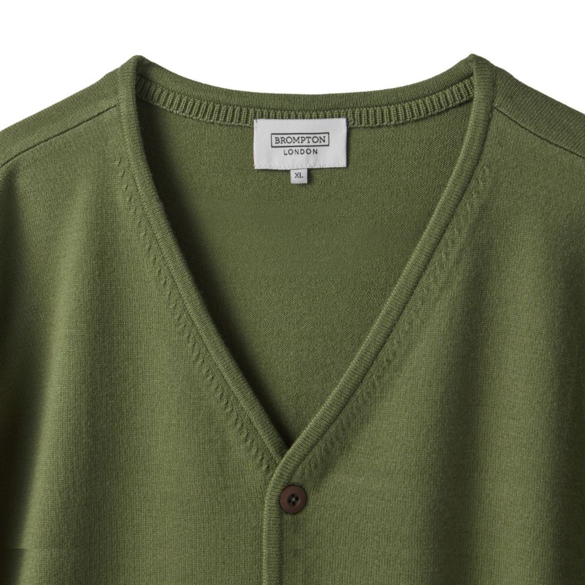 브롬톤 런던(BROMPTON LONDON) BACK POINT V-NECK CARDIGAN - GREEN (P241UCD403)