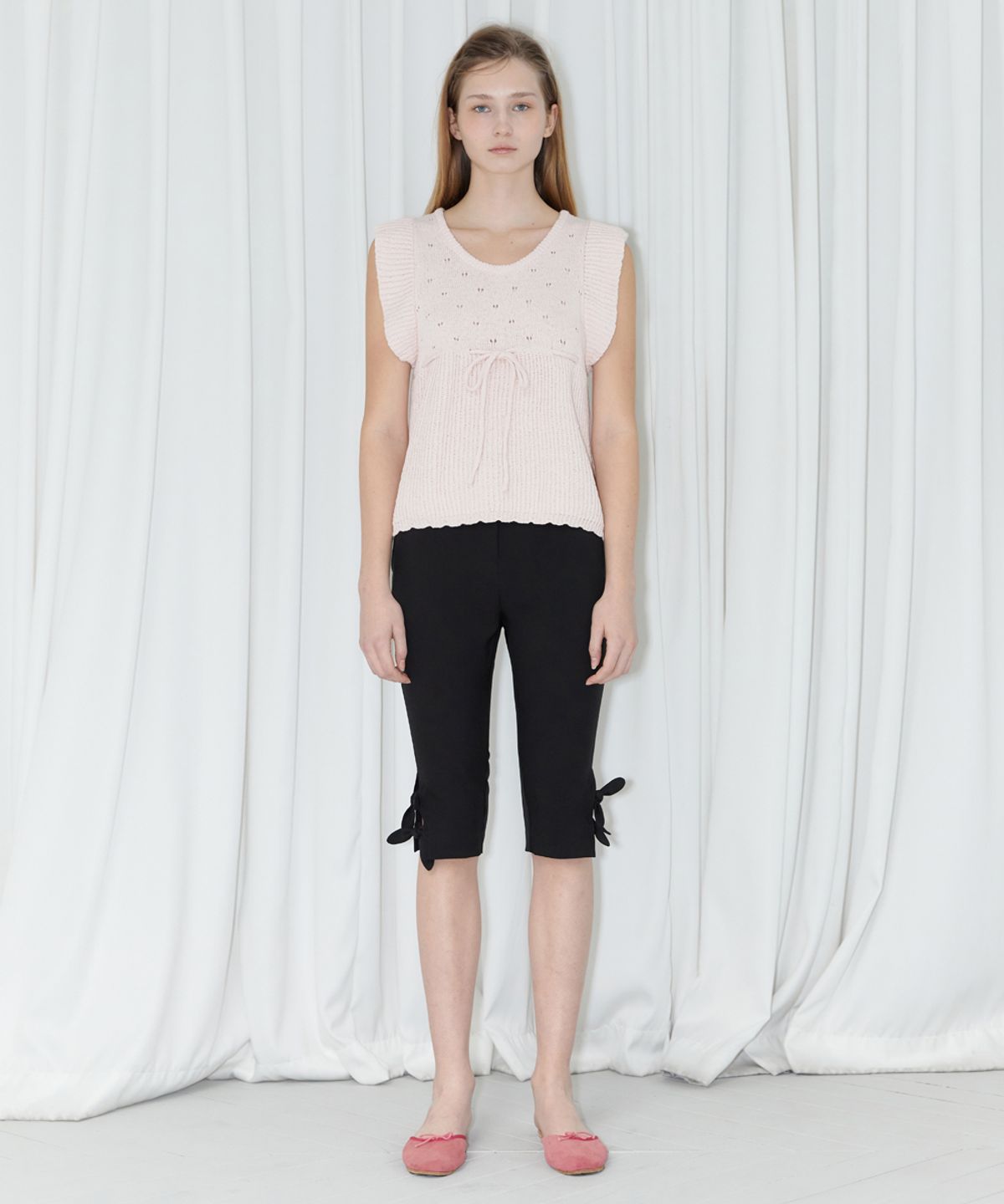 시눈(SINOON) PUNCHING RIBBED VEST (BABY PINK)