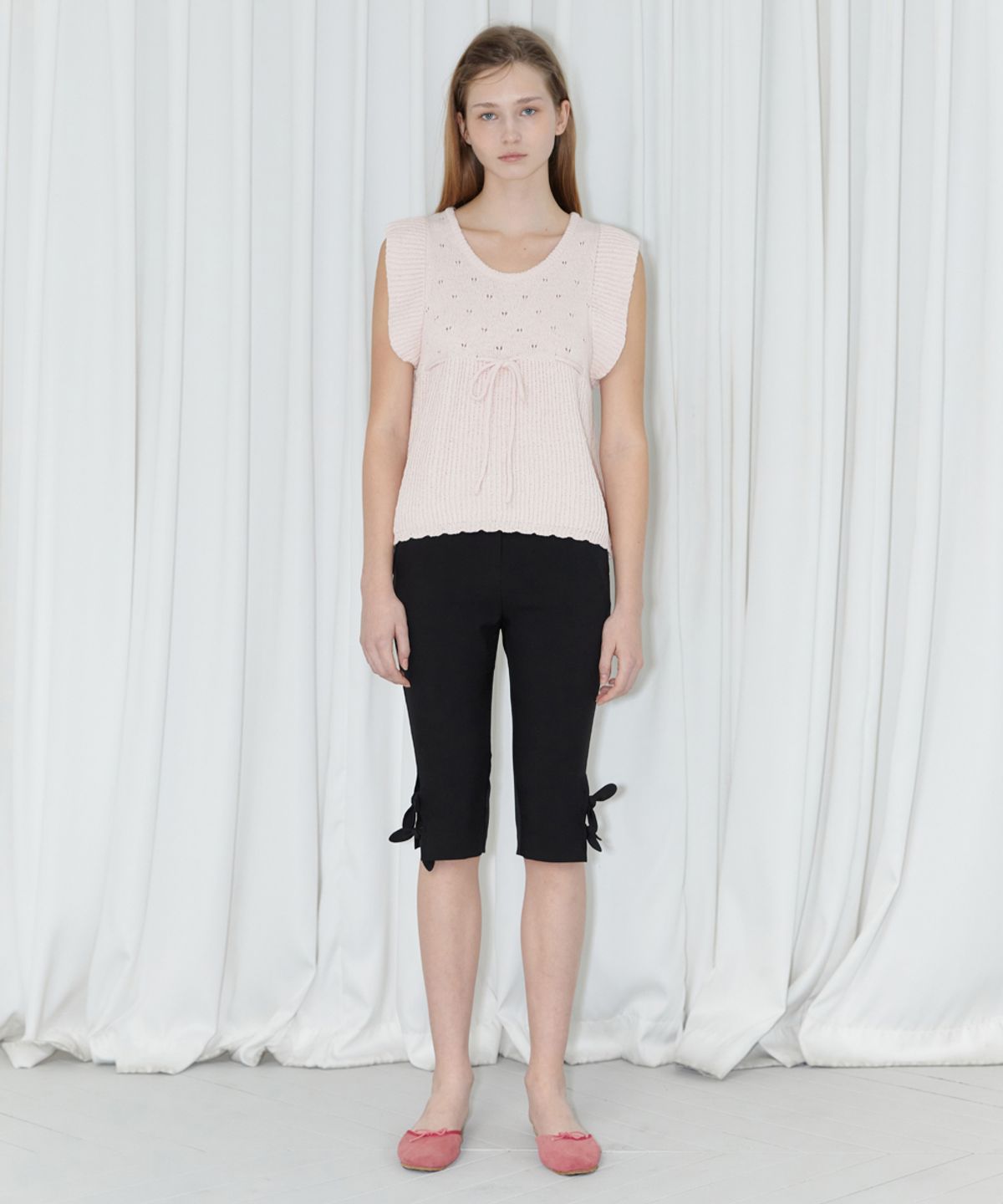 시눈(SINOON) PUNCHING RIBBED VEST (BABY PINK)