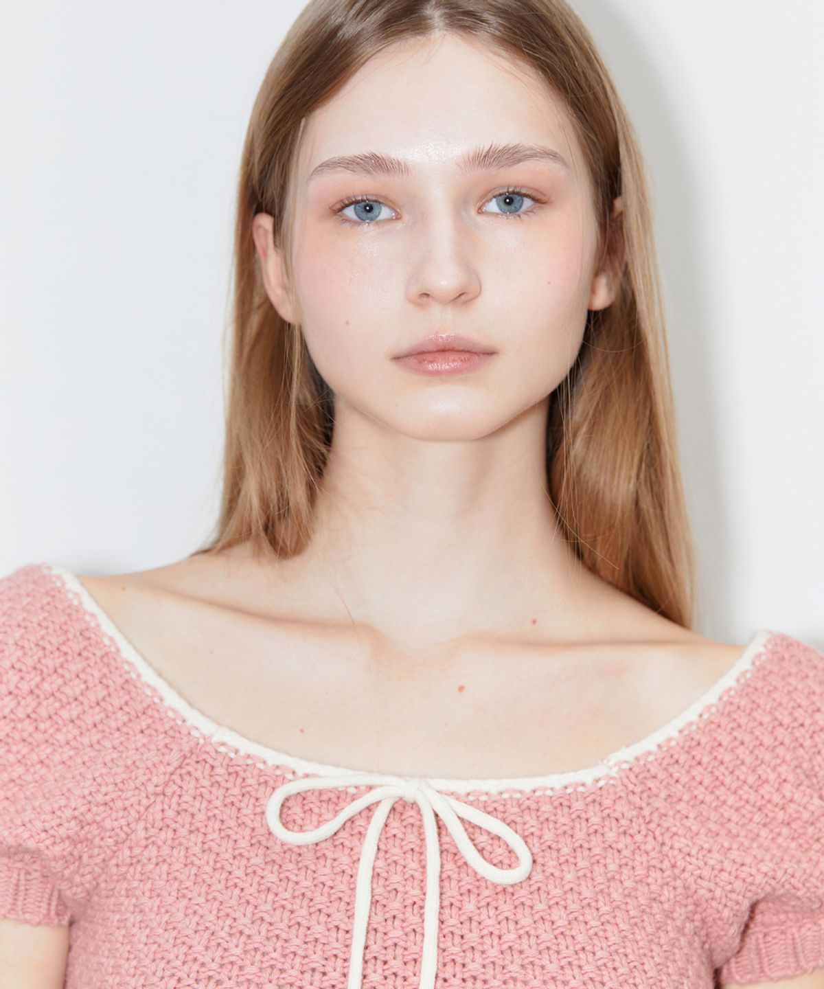 시눈(SINOON) PUFF HALF KNIT TOP (PINK)