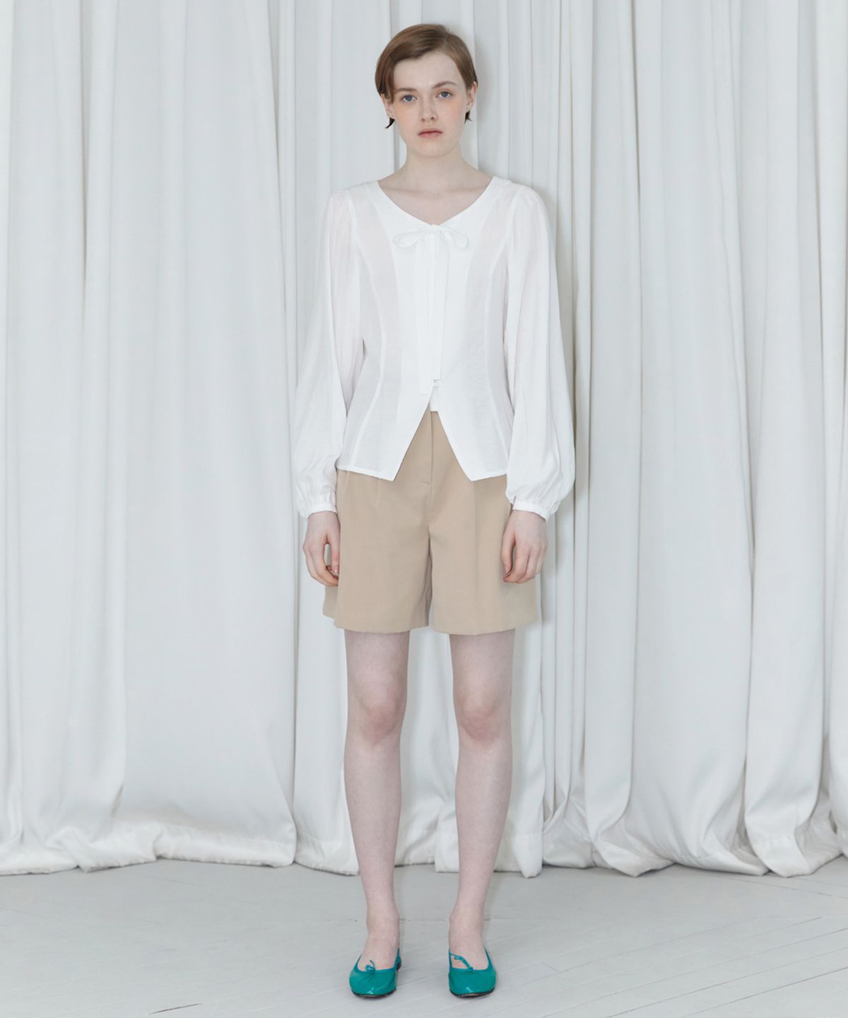 시눈(SINOON) ROUND HALF PANTS (BEIGE)