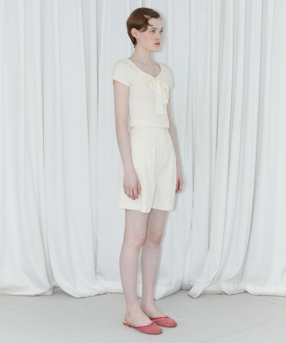 시눈(SINOON) ROUND HALF PANTS (IVORY)
