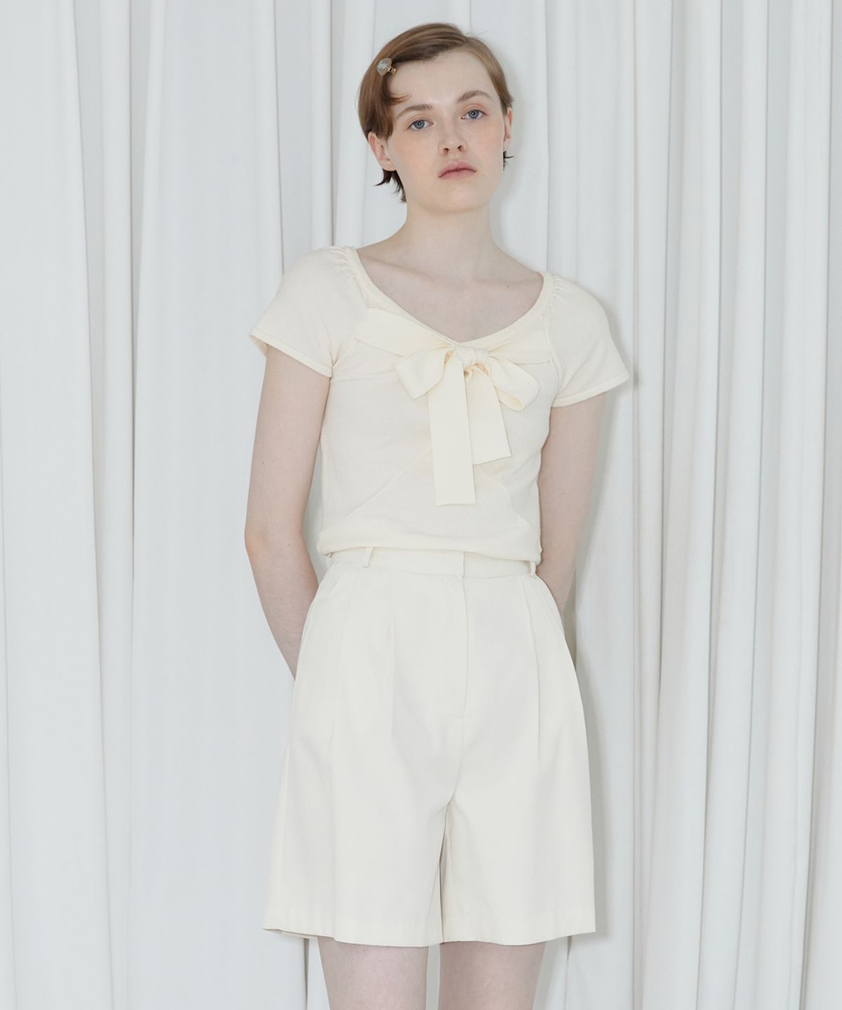 시눈(SINOON) ROUND HALF PANTS (IVORY)