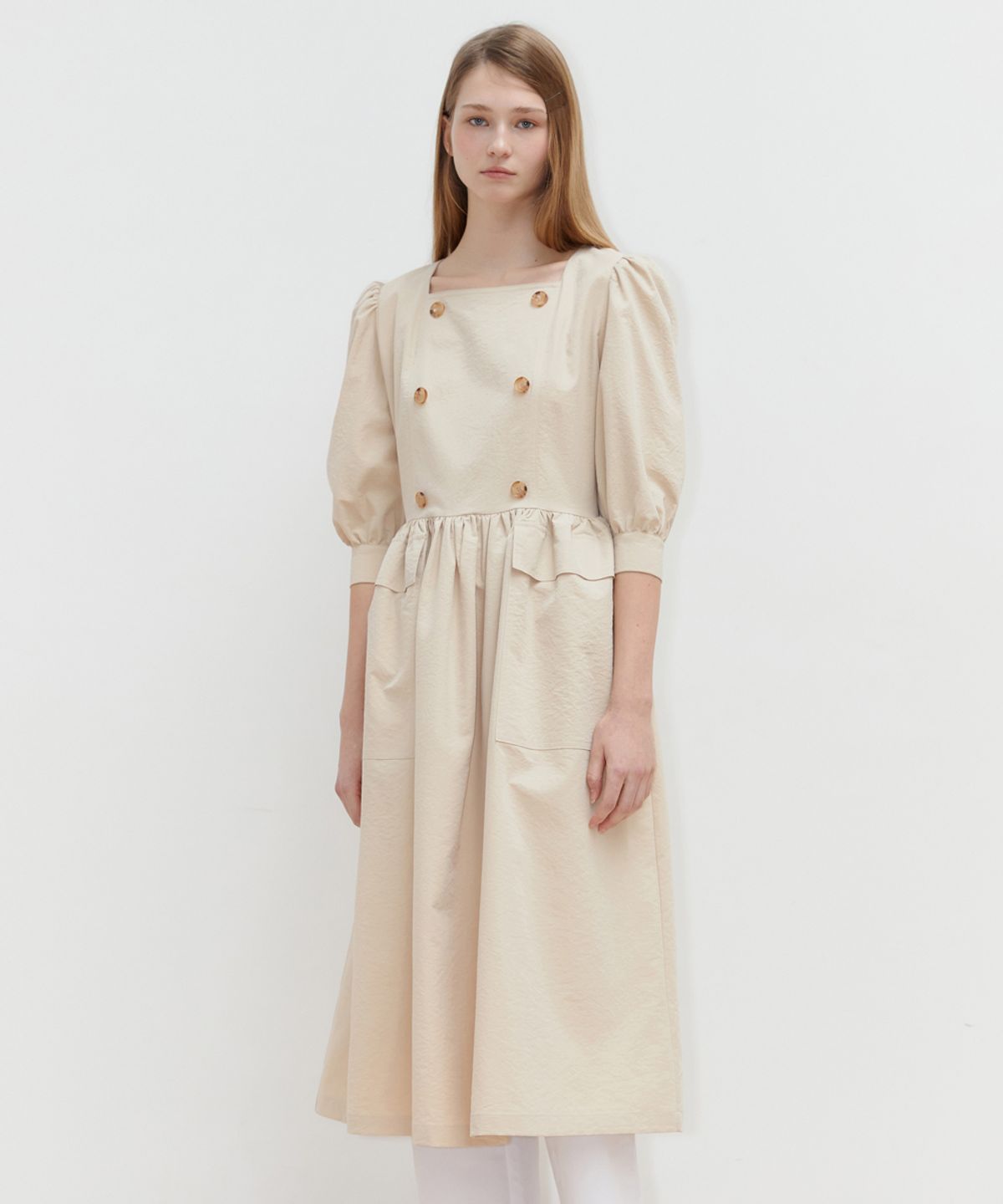 시눈(SINOON) SHIRT LONG DRESS (BEIGE)