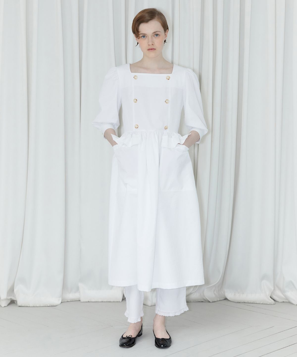 시눈(SINOON) SHIRT LONG DRESS (WHITE)