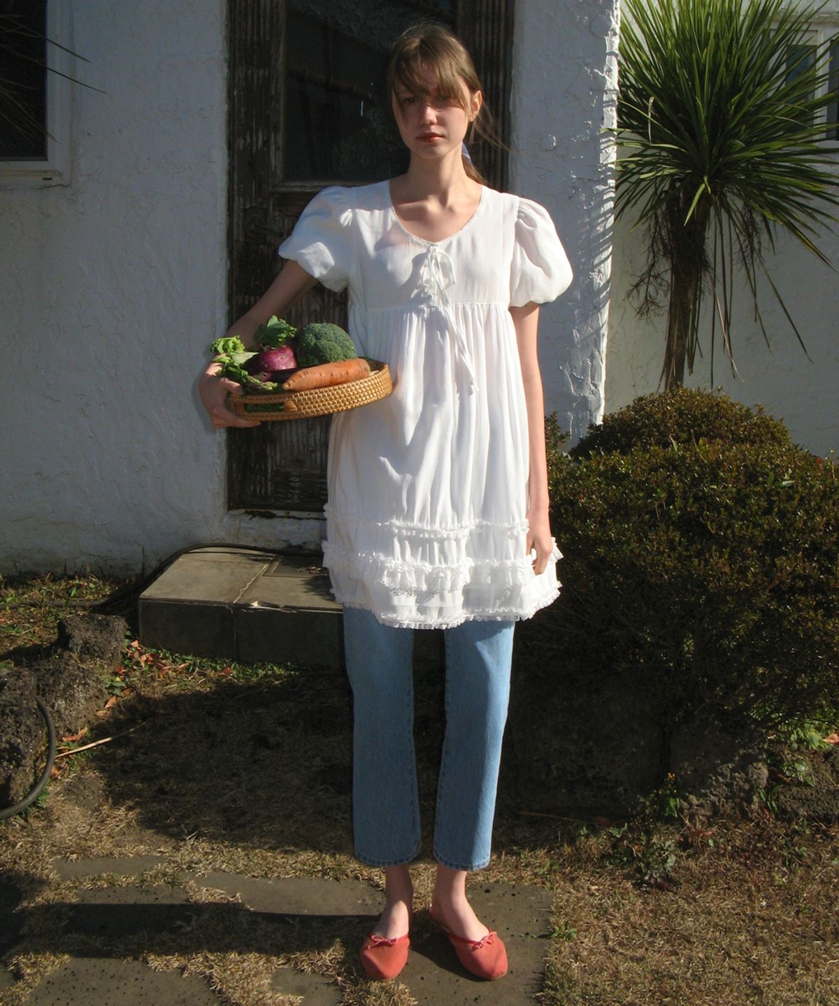 시눈(SINOON) LACE PUFF DRESS (WHITE)