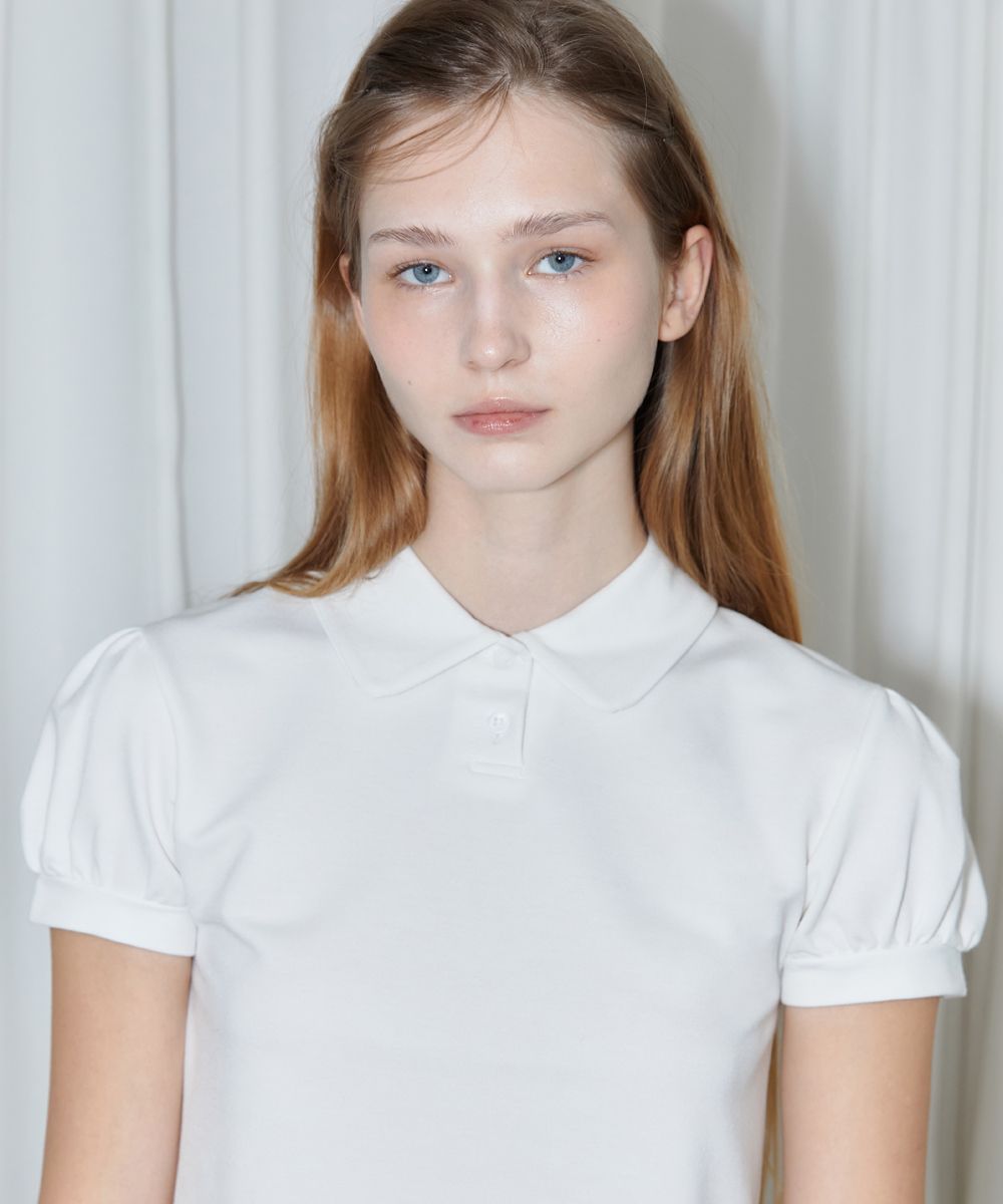 トップス sinoon  PUFF COLLAR T-SHIRT MUSINSA公式 | SINOON PUFF COLLAR T-SHIRT (WHITE)