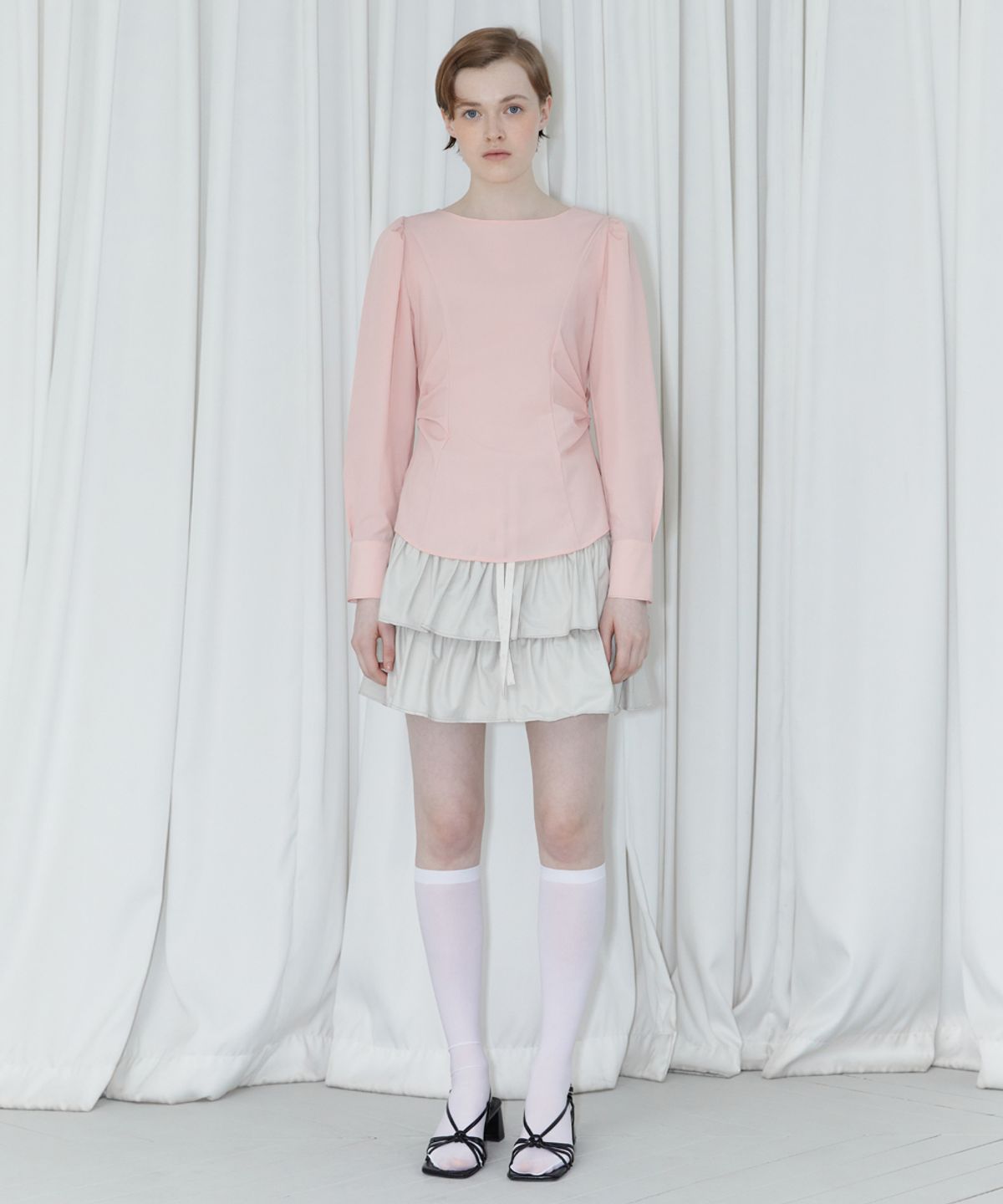 시눈(SINOON) PUFF BLOUSE (LIGHT PINK)