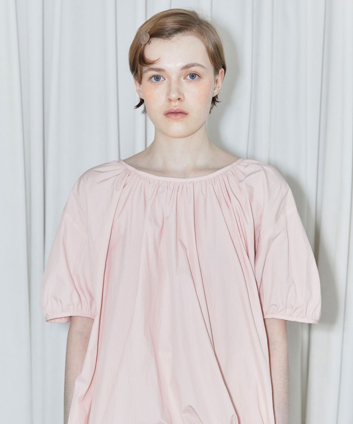 시눈(SINOON) VOLUME HALF BLOUSE (PINK)