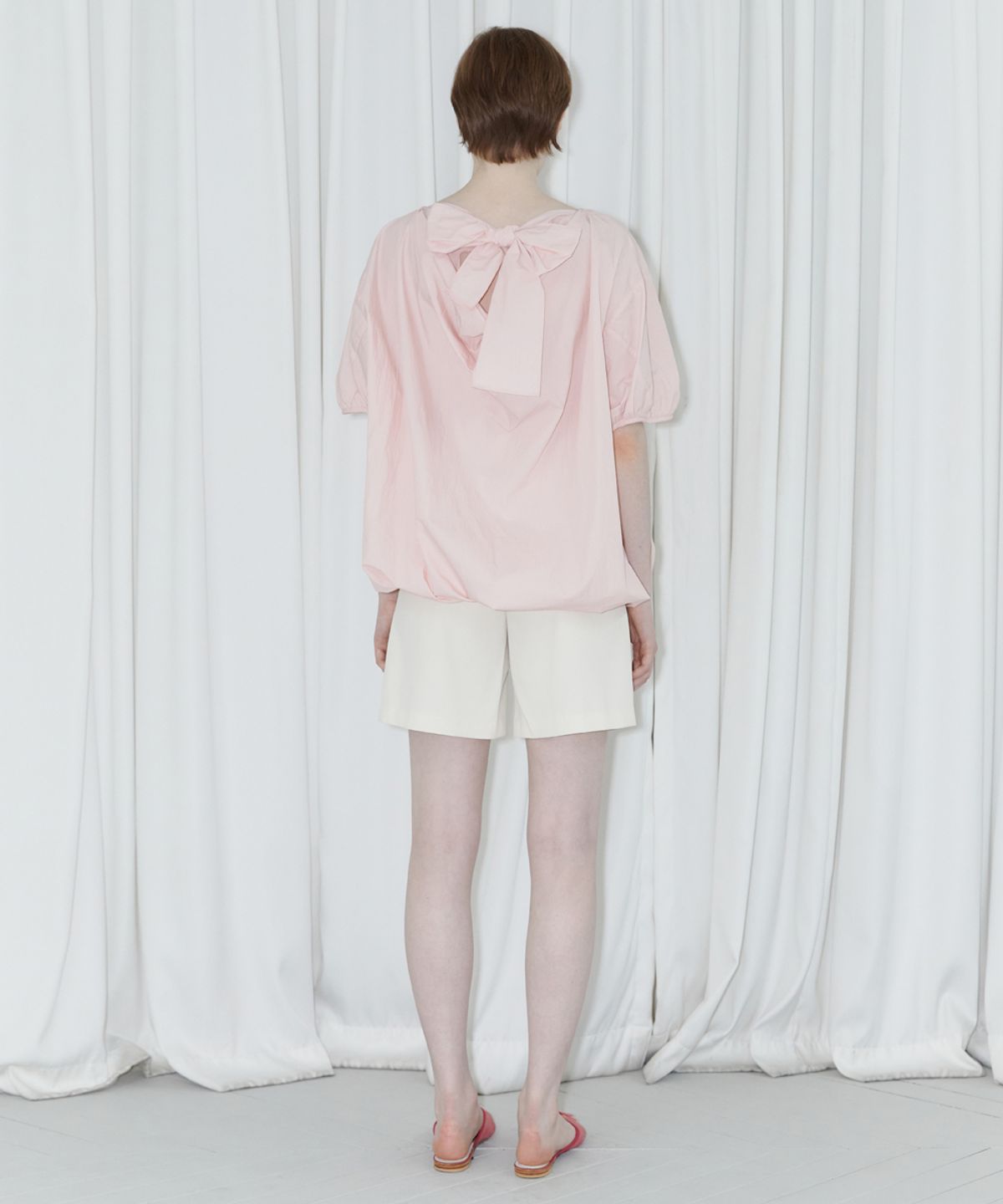 시눈(SINOON) VOLUME HALF BLOUSE (PINK)