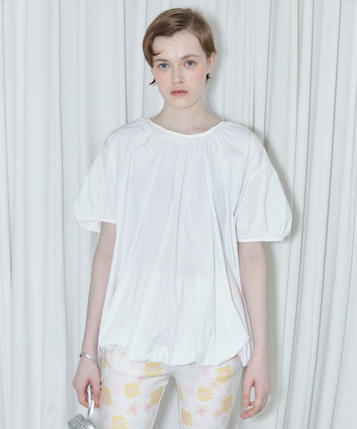 시눈(SINOON) VOLUME HALF BLOUSE (WHITE)