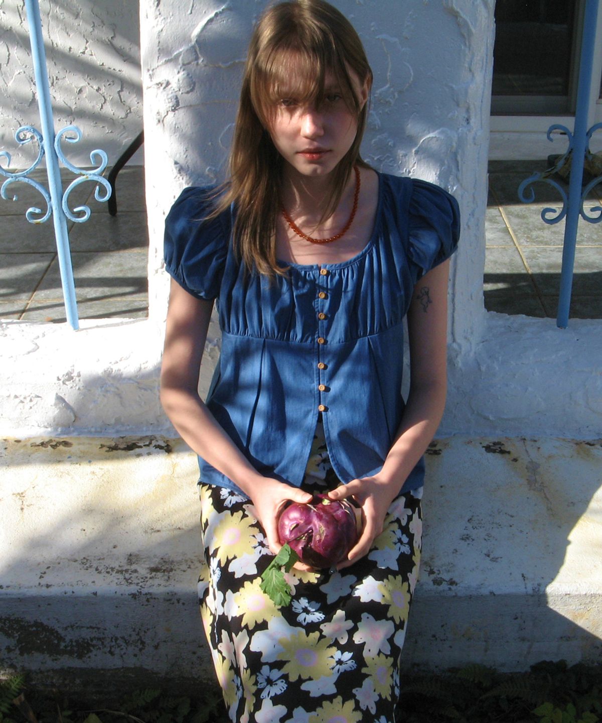 시눈(SINOON) SHIRRING PUFF BLOUSE (DEEP BLUE)