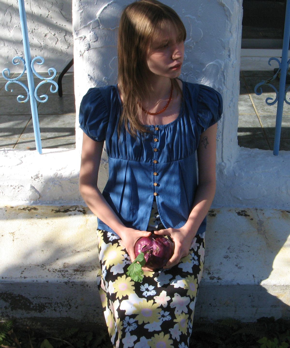시눈(SINOON) SHIRRING PUFF BLOUSE (DEEP BLUE)
