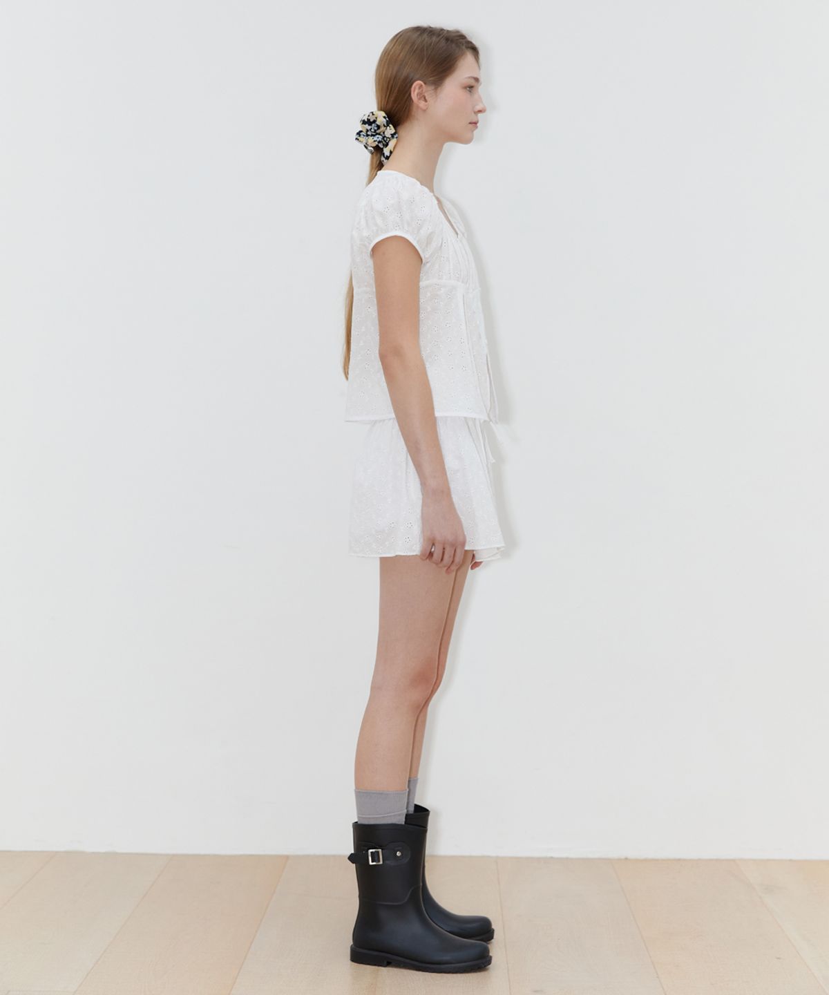 시눈(SINOON) SHIRRING PUFF BLOUSE (WHITE)