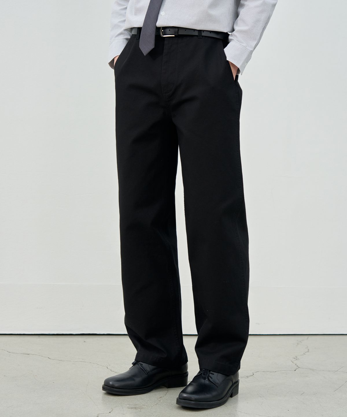 드로우핏(DRAW FIT) 워시드 오피서 치노 팬츠 [BLACK]