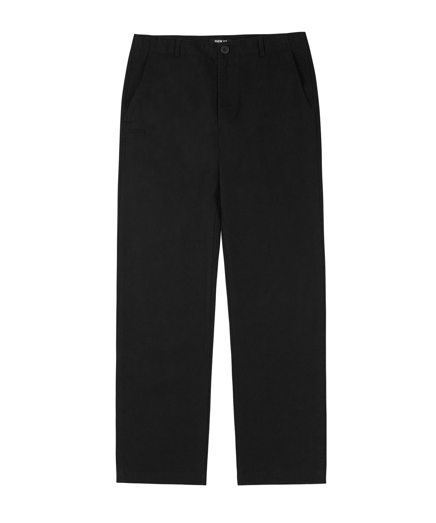 MUSINSA公式 | DRAW FIT Washed Officer Chino Pants [BLACK]