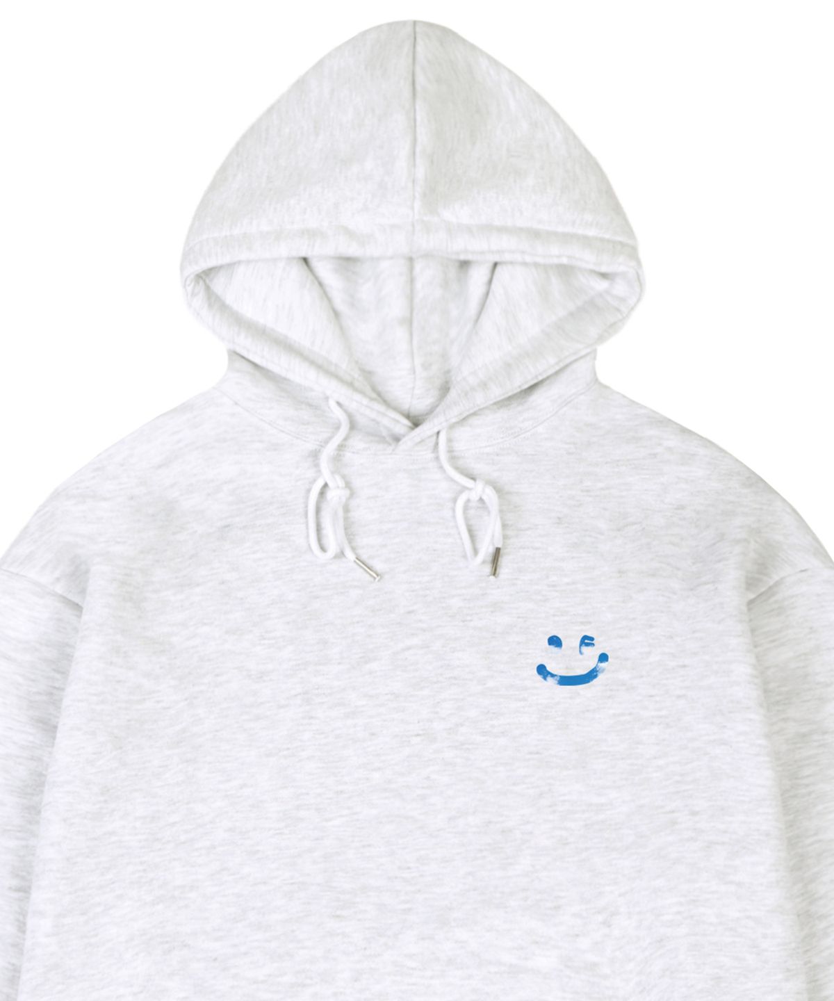 그레이버(GRAVER) [UNISEX]SKY 구름 드로잉스마일 후드티_멜란지화이트